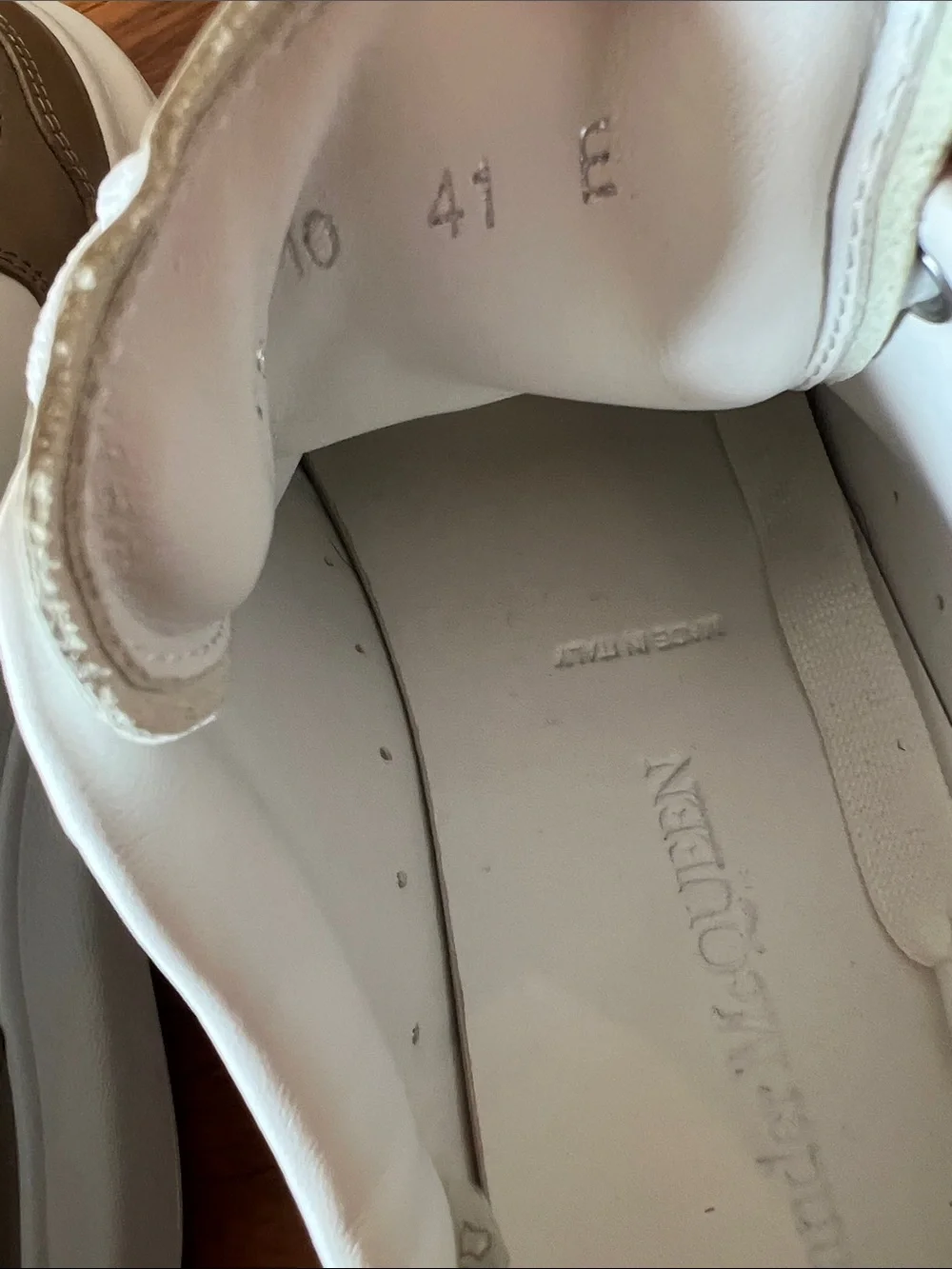 Alexander McQUEEN Men’s White and Taupe Leather Sneakers